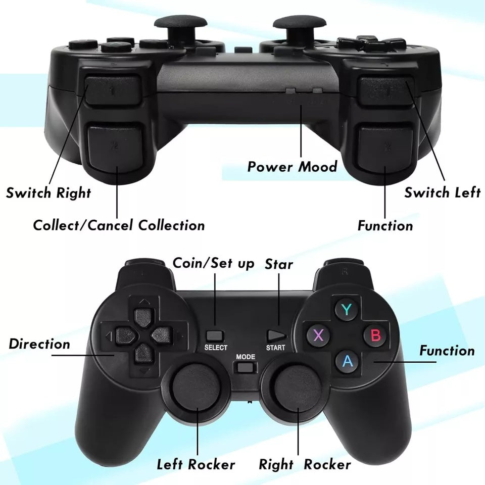 4K Retro Game Console Plug-Play 20000- Video Game Stick-2x Wireless Controllers CJ