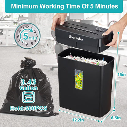 Paper Shredder -10 Sheets Of Paper Cut Horizontally With 3.43 Gallon Paper Basket - P-4 Security Level -3 Mode Designs - Shreds CDs And Credit Cards - Durable, Fast, Anti Paper Jam, Suitable For Home CJ