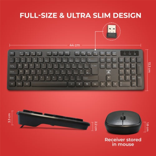 2.4GHz Wireless Keyboard And Mouse Set UK USB Dongle For PC Laptop Full-Size NEW CJ