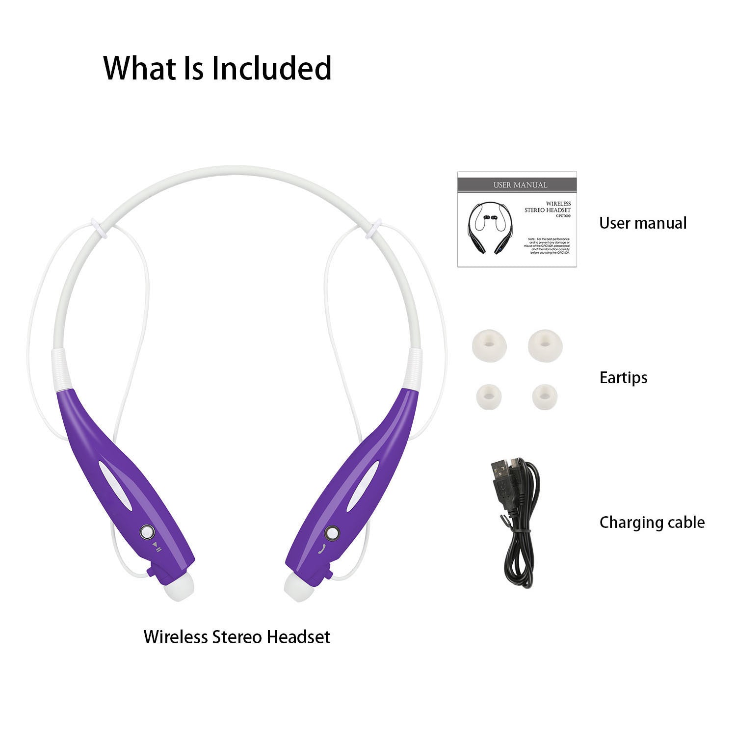 Wireless Stereo Headsets Sport Neckband Headphones In-ear Magnetic IPX4 Waterproof Earbuds With Built-in Mic Call Vibrate Alert Number Broadcast Running Gym CJ