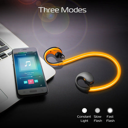 1Pc Wireless Sports Headsets Wireless V4.1 Neckband Earphones HD Stereo Sweat-proof Headphones Earbuds With  LED Light Mic 8Hrs Work Running CJ