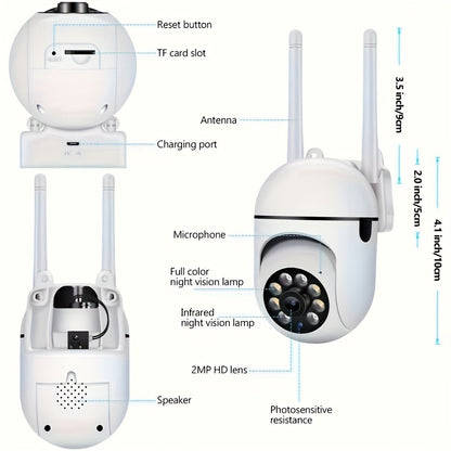 360  Wireless Camera Outdoor WiFi Night Vision Cam HD 1080P Home Security System CJ