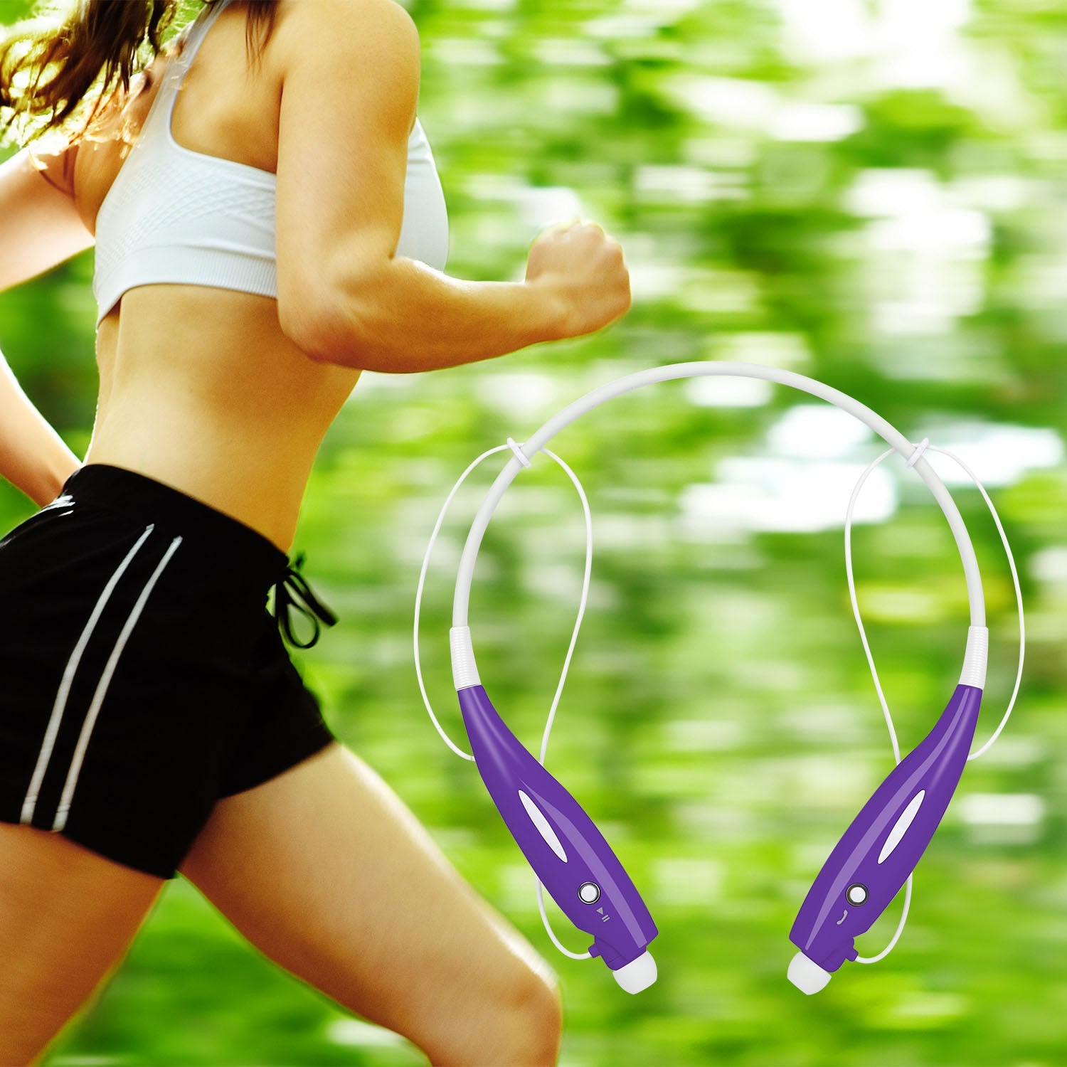 Wireless Stereo Headsets Sport Neckband Headphones In-ear Magnetic IPX4 Waterproof Earbuds With Built-in Mic Call Vibrate Alert Number Broadcast Running Gym CJ