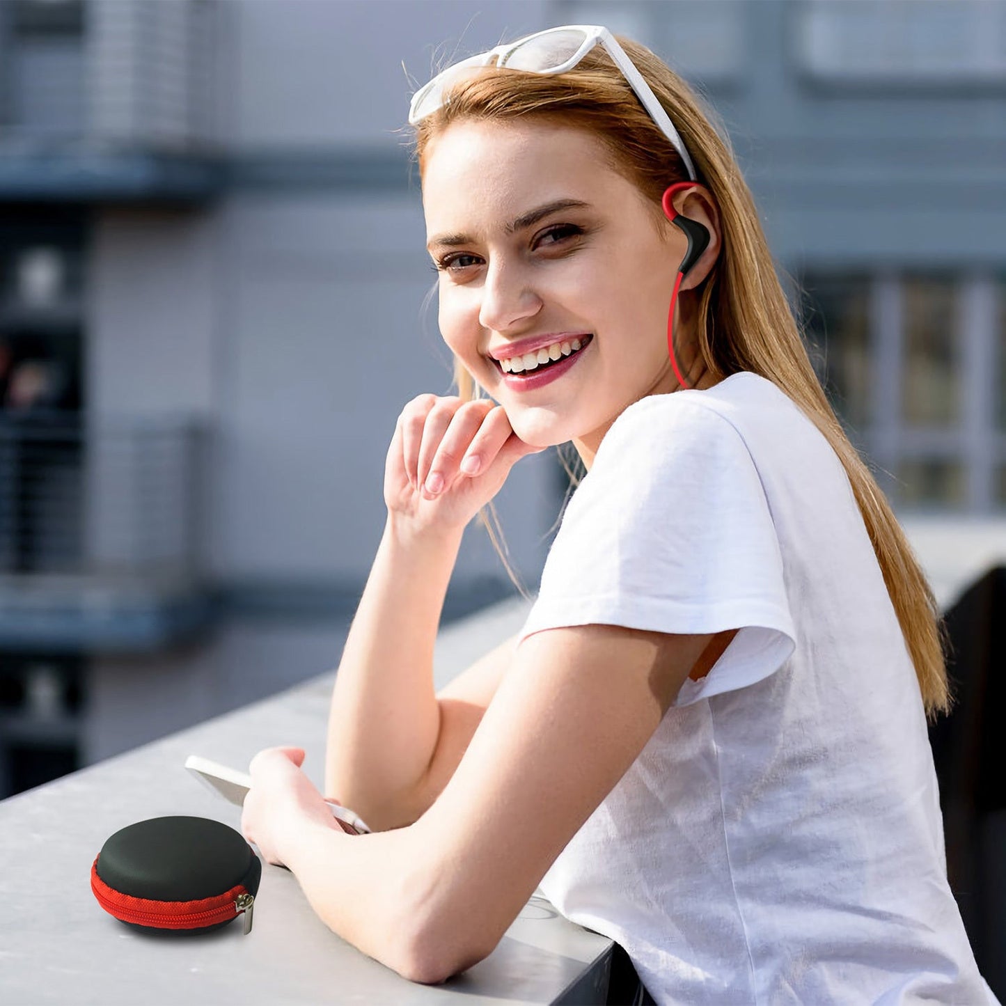 Wireless Headsets V4.1 Sport In Ear Stereo Headphones Sweatproof Noise Canceling Earphones Back Headphone With Mic Handsfree For Running Hiking Travel CJ