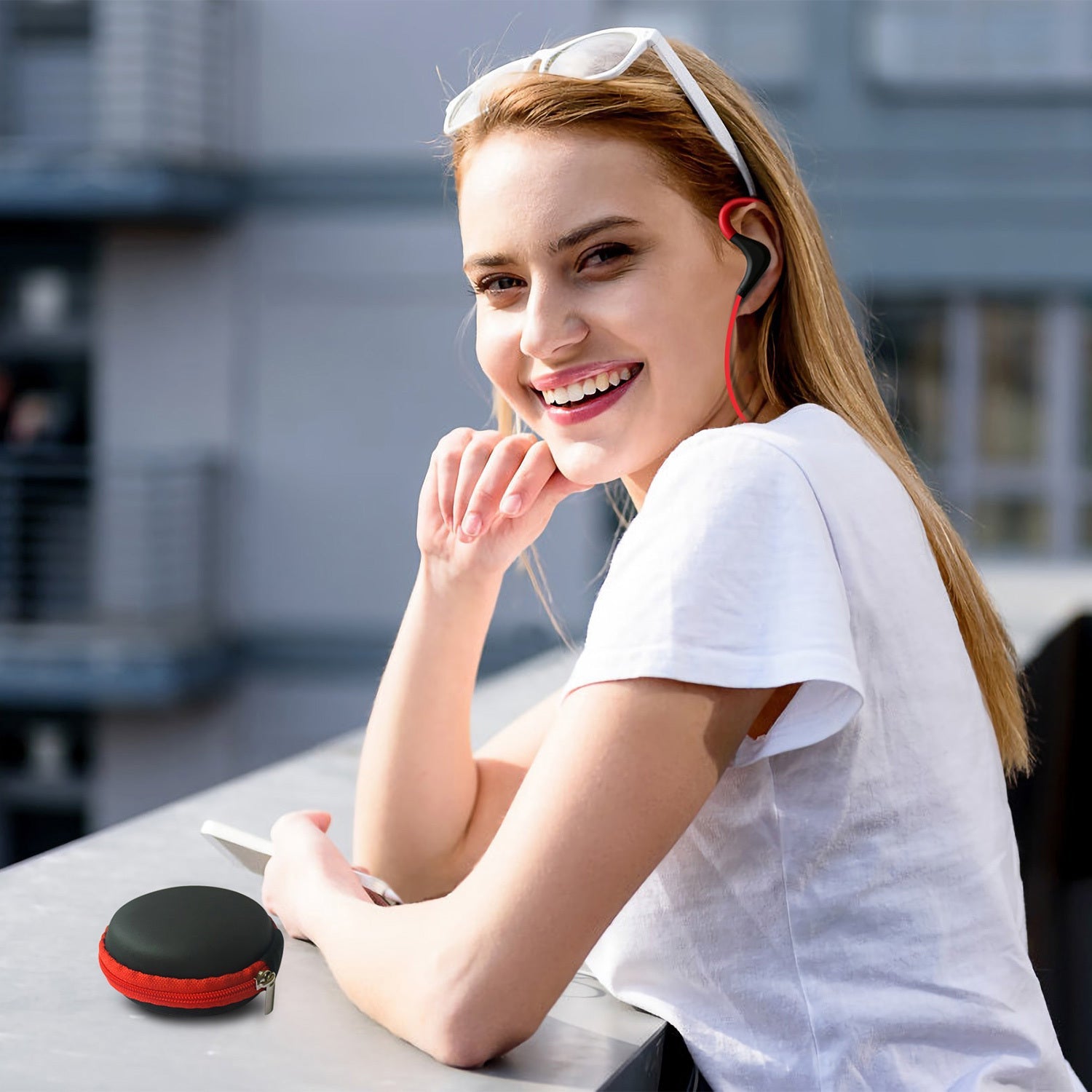 Wireless Headsets V4.1 Sport In Ear Stereo Headphones Sweatproof Noise Canceling Earphones Back Headphone With Mic Handsfree For Running Hiking Travel CJ