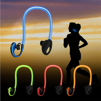 1Pc Wireless Sports Headsets Wireless V4.1 Neckband Earphones HD Stereo Sweat-proof Headphones Earbuds With  LED Light Mic 8Hrs Work Running CJ