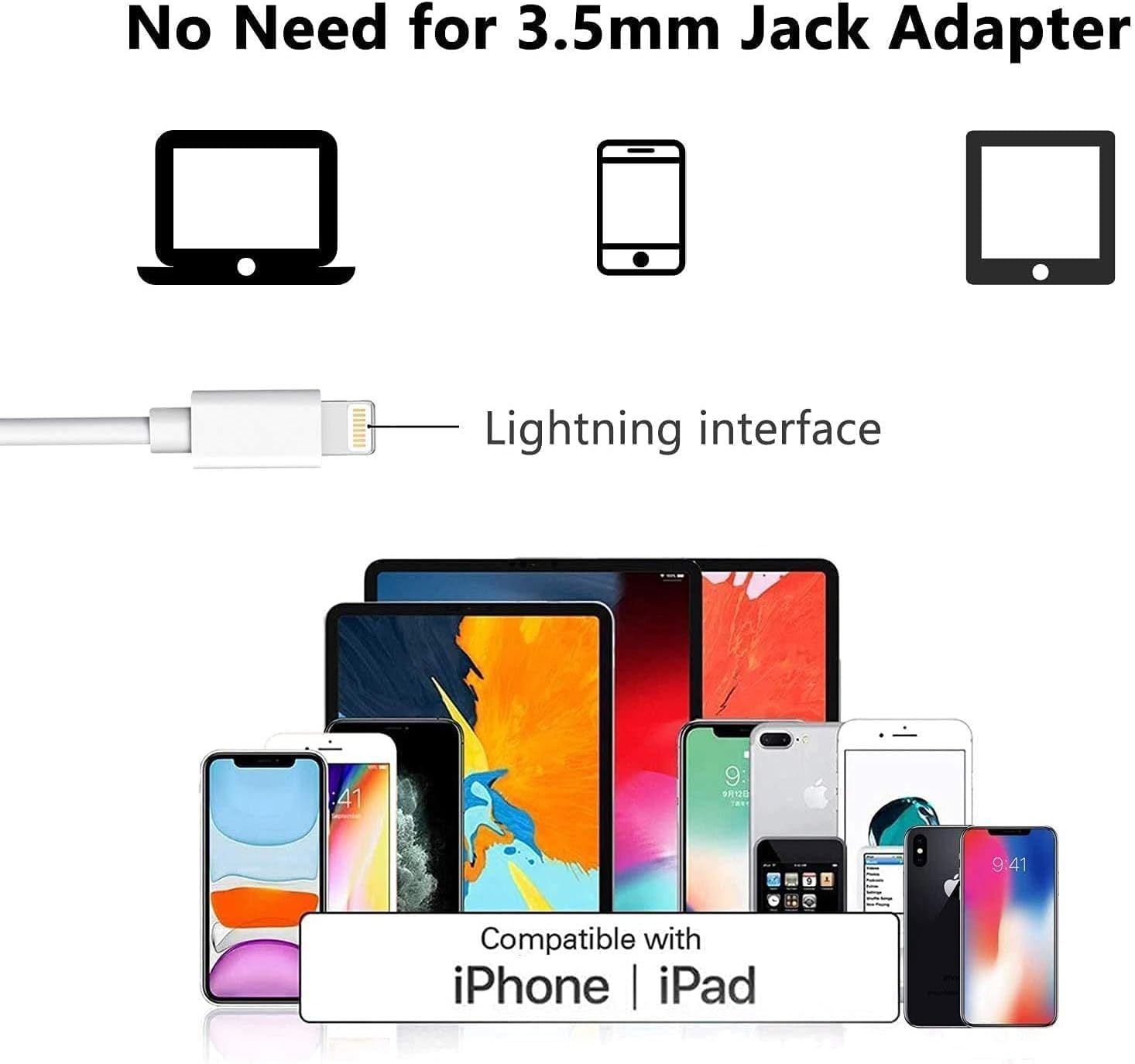 Lightning In-ear Headphones For IPhone14,13,12,11,7,8 Plus, XS, With Lightning Connector, IPhone Wired Earbuds, Built-in Remote Control To Control Music, Calls, And Volume CJ