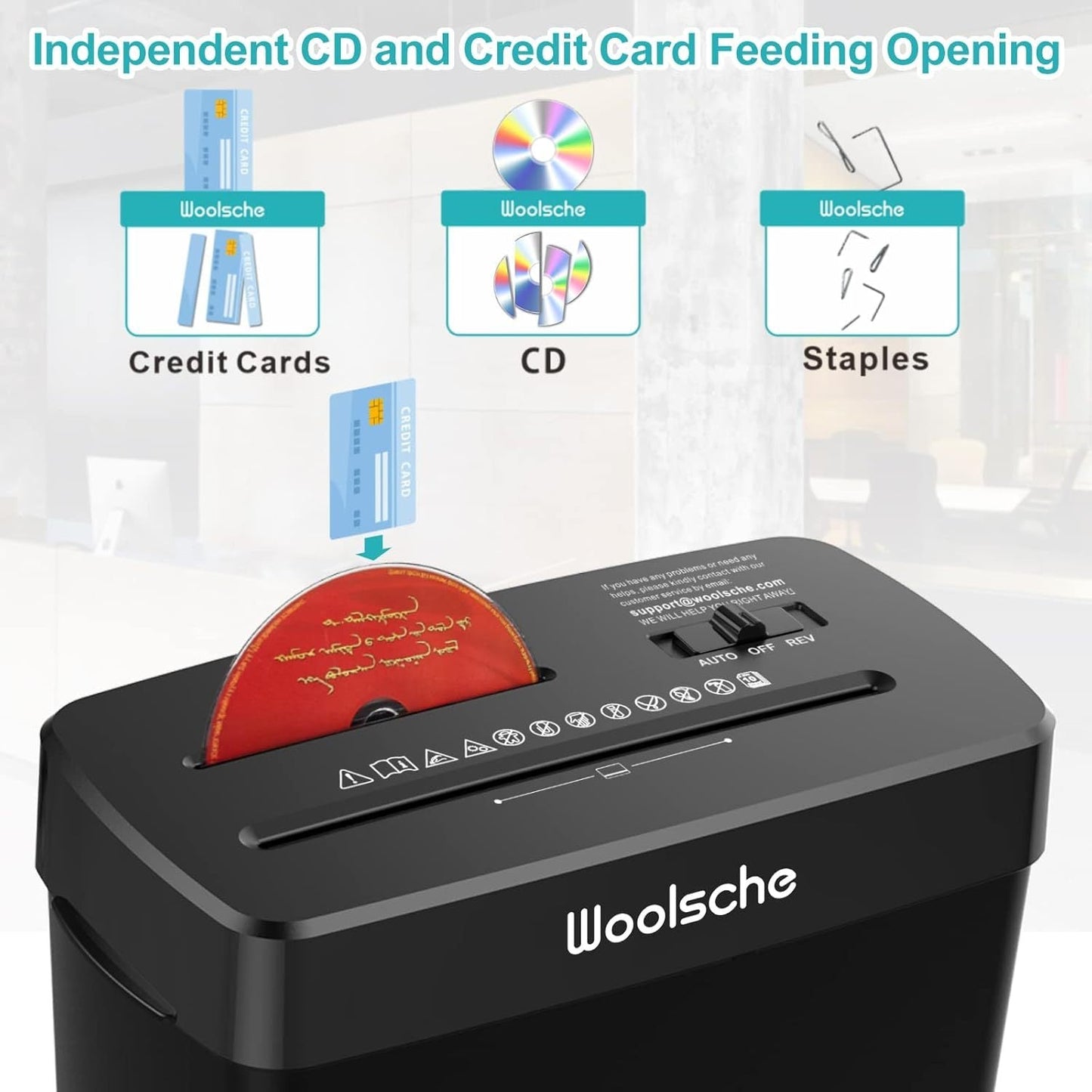 Paper Shredder -10 Sheets Of Paper Cut Horizontally With 3.43 Gallon Paper Basket - P-4 Security Level -3 Mode Designs - Shreds CDs And Credit Cards - Durable, Fast, Anti Paper Jam, Suitable For Home CJ