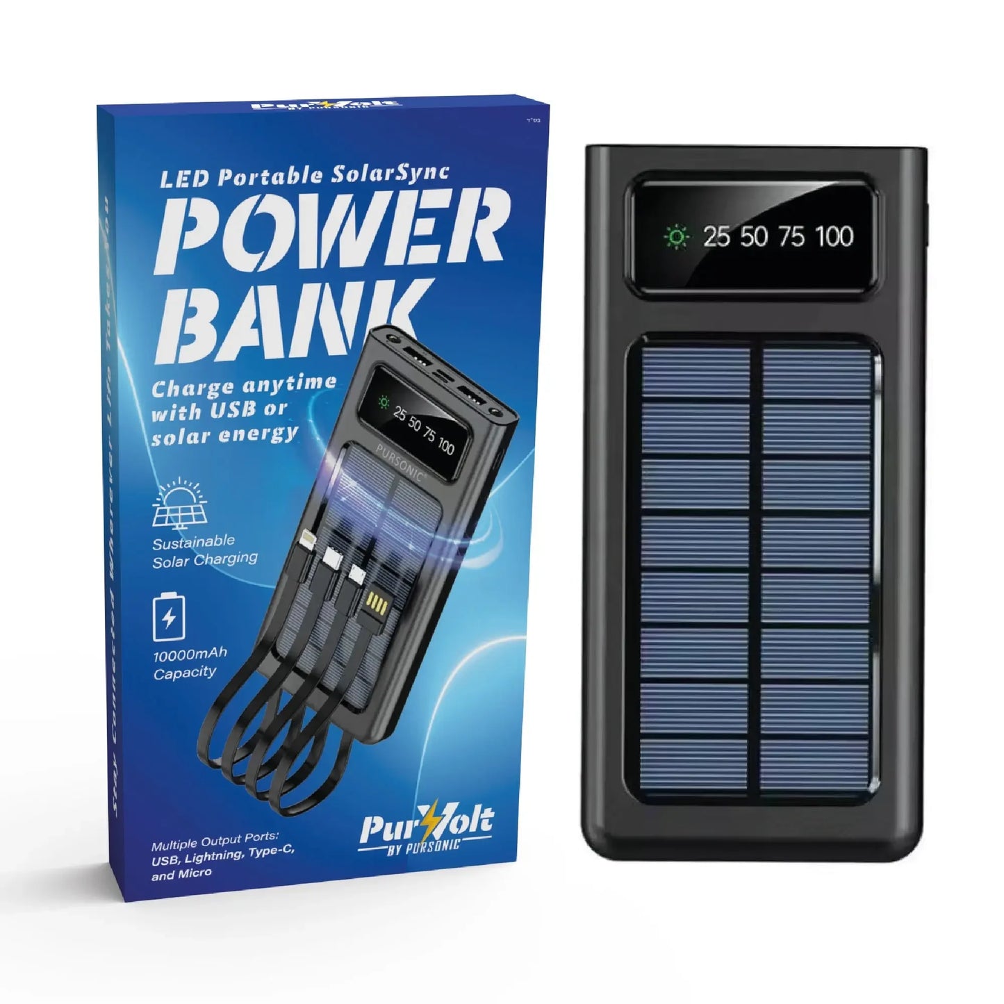LED Portable Solarsync Power Bank – PoLED Portable Solarsync Power Bank – Power Anytime, Anywherewer Anytime, Anywhere-0