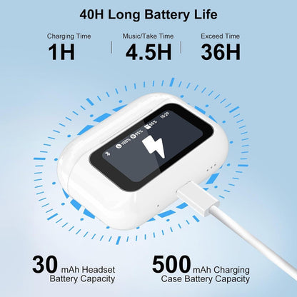 Wireless Earbuds, 5.4 Bluetooth Headphones With Touch Screen Ear Buds, ANC ENC Noise Cancelling Earbuds Headphones With Microphone, Wireless Bluetooth In Ear Earphones For Android IOS Phones CJ