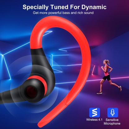 Wireless Headsets V4.1 Sport In Ear Stereo Headphones Sweatproof Noise Canceling Earphones Back Headphone With Mic Handsfree For Running Hiking Travel CJ