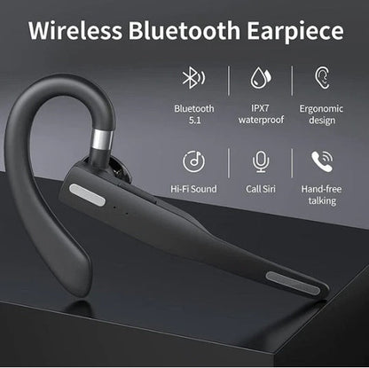 Trucker Wireless Headset Bluetooth 5.1 Earpiece Dual Mic Earbud Noise Cancelling CJ