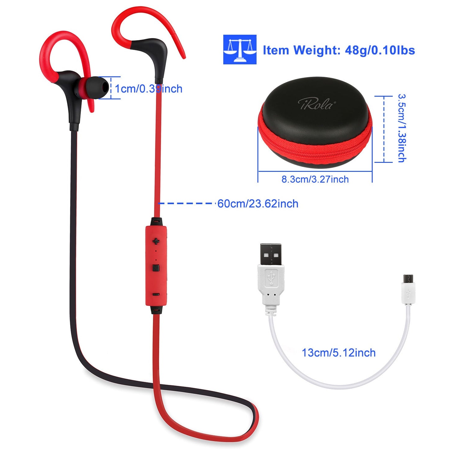 Wireless Headsets V4.1 Sport In Ear Stereo Headphones Sweatproof Noise Canceling Earphones Back Headphone With Mic Handsfree For Running Hiking Travel CJ