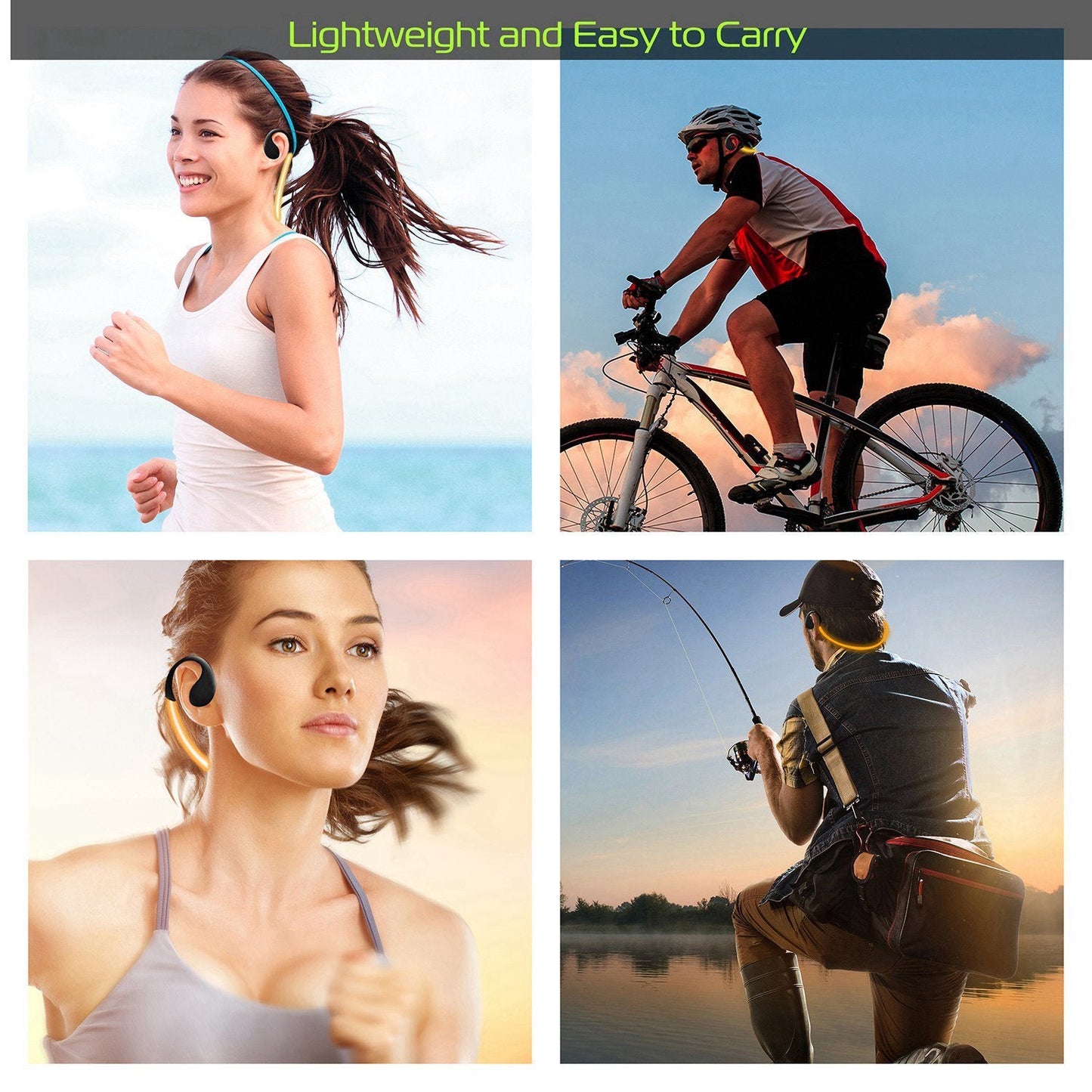 1Pc Wireless Sports Headsets Wireless V4.1 Neckband Earphones HD Stereo Sweat-proof Headphones Earbuds With  LED Light Mic 8Hrs Work Running CJ