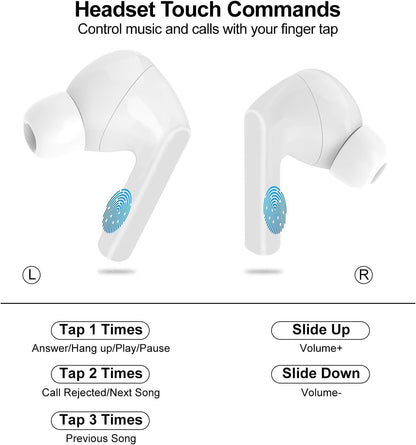 Wireless Earbuds, 5.4 Bluetooth Headphones With Touch Screen Ear Buds, ANC ENC Noise Cancelling Earbuds Headphones With Microphone, Wireless Bluetooth In Ear Earphones For Android IOS Phones CJ