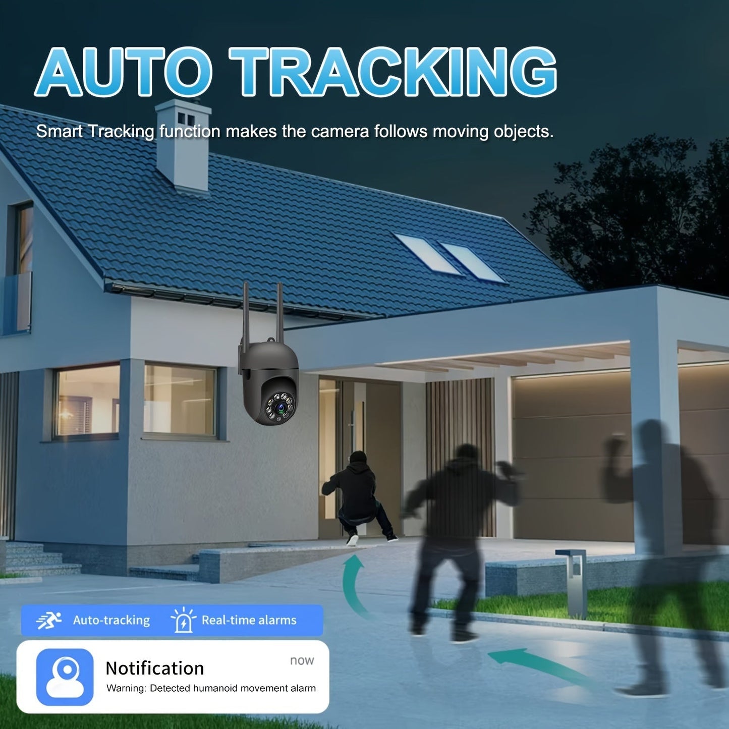 360  Wireless Camera Outdoor WiFi Night Vision Cam HD 1080P Home Security System CJ